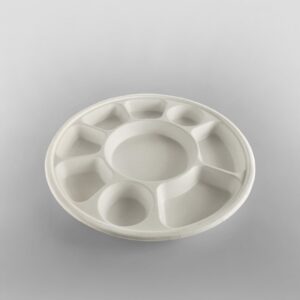 Bagasse 9 Compartment Round Tray