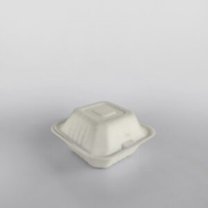 Compostable Bagasse 6'' Hamburger Clamshell