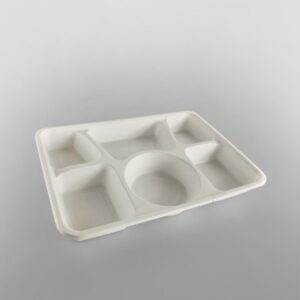 Bagasse 6 Compartment Rectangular Tray