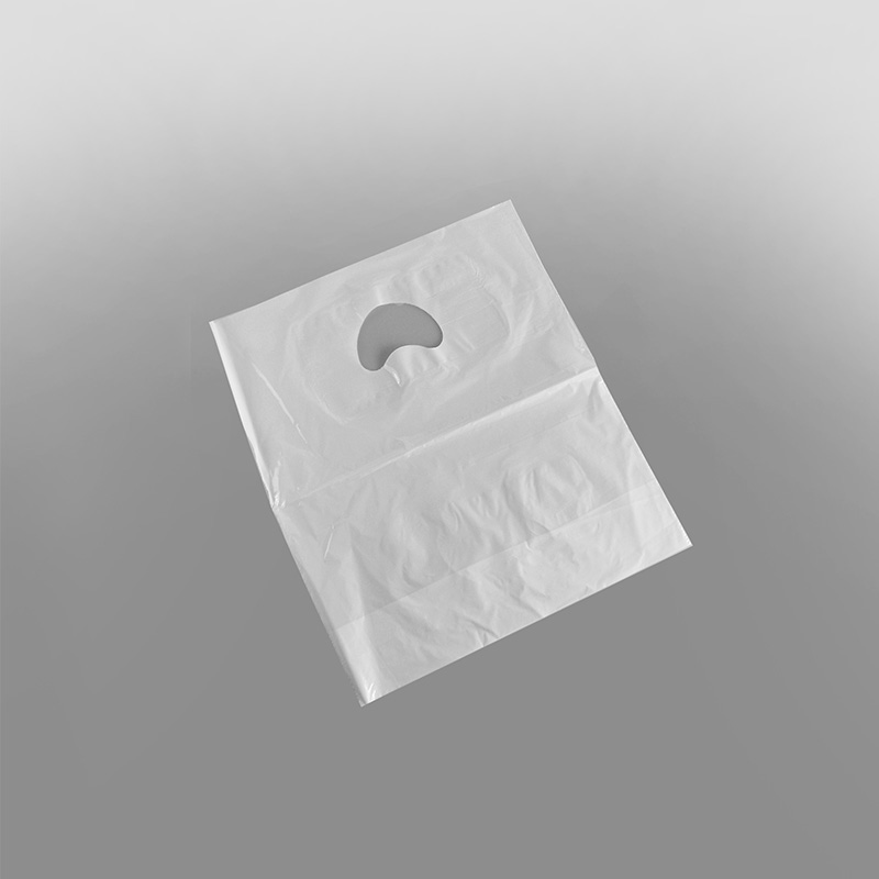 White Patch Handle Plastic Carrier Bag on Yellow Images Object Mockups