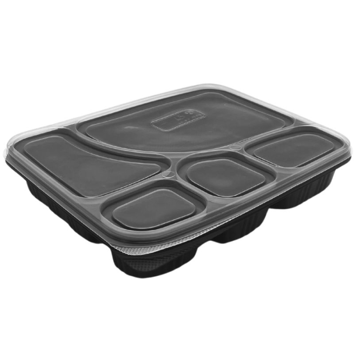 Compartment Heavy Duty M/W Rec, Black Base & Clear Lid