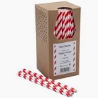Red & White Straw Paper